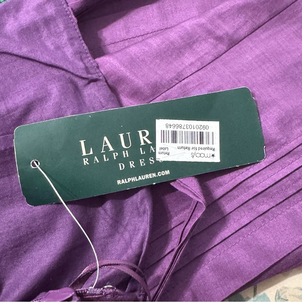 NWT Lauren Ralph Lauren Modern Maasai Purple Nairbi Plum Dress Size 12 - Picture 8 of 9